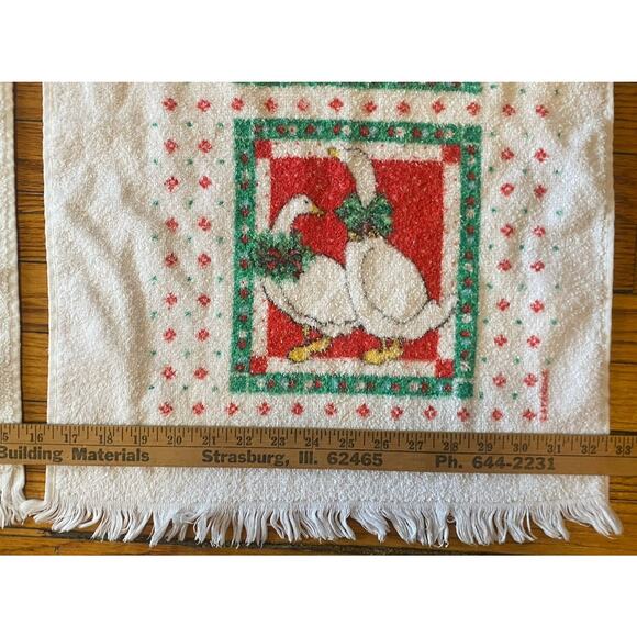 Vintage 80s Cannon Lot Of 2 Geese Kitchen Towels - Picture 5 of 6